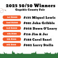 2025 50/50 Raffle Ticket Winners