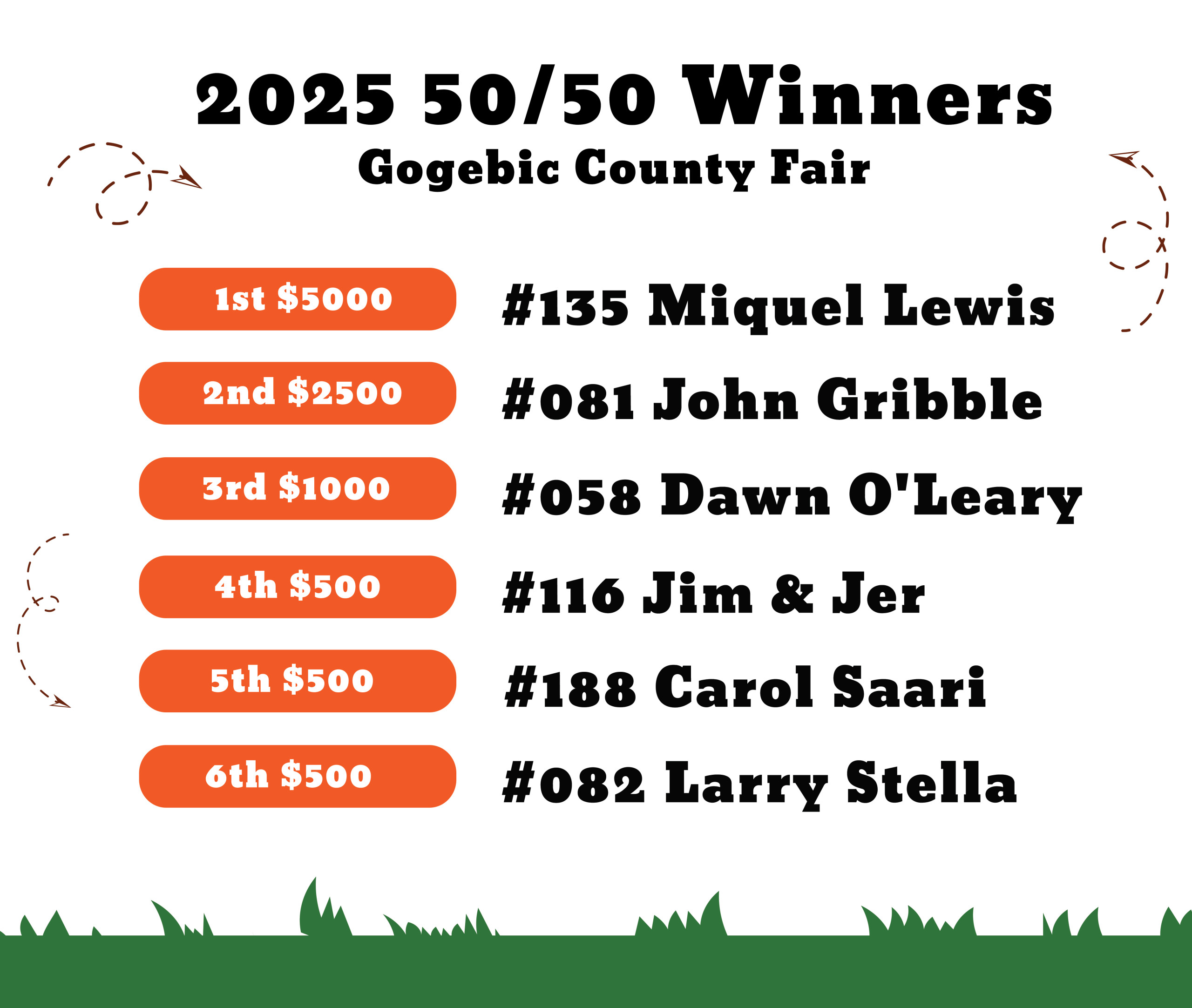 Gcf poster 2025 50 50 winners
